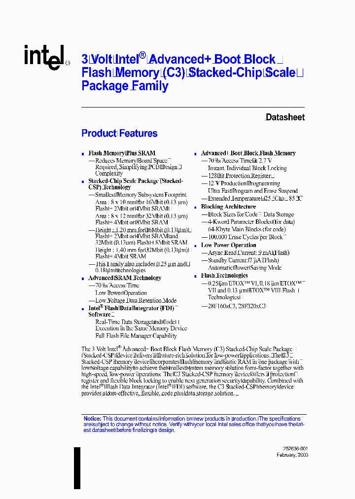 RD28F1602C3B110_3300674.PDF Datasheet