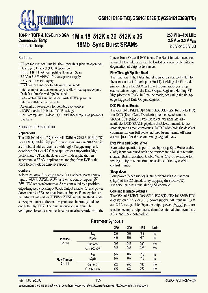 GS8161E36BD-200_3316691.PDF Datasheet