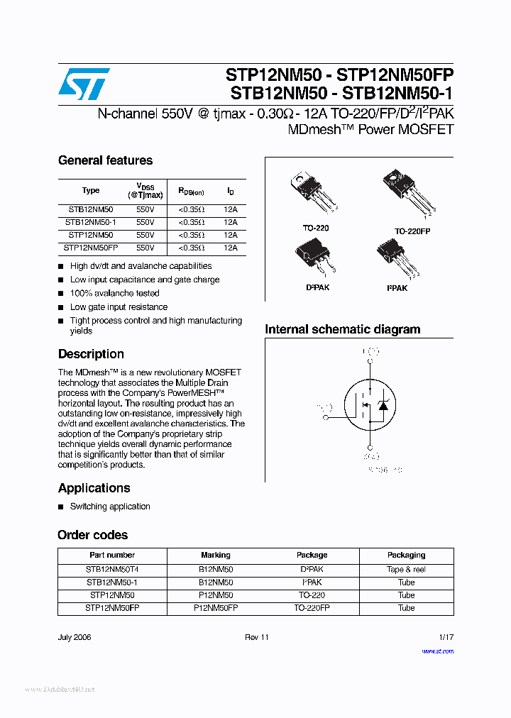 B12NM50_3329554.PDF Datasheet