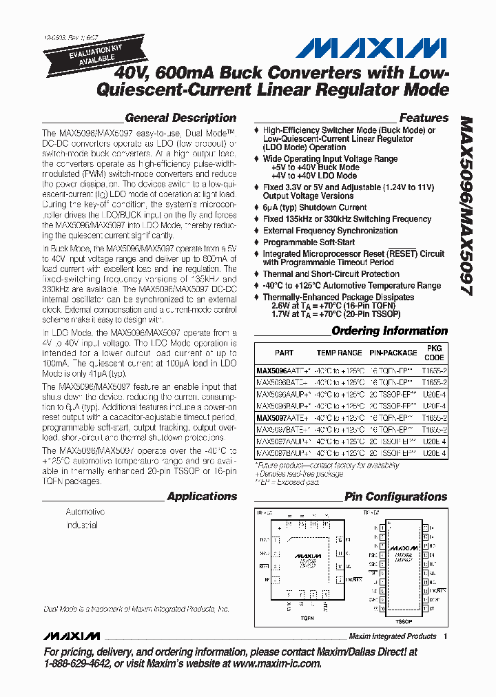 MAX5096AATE_3373221.PDF Datasheet