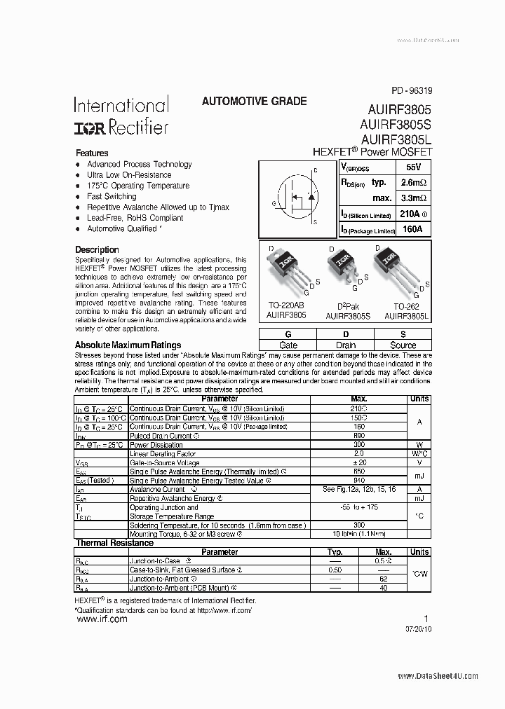 AUIRF3805_3374897.PDF Datasheet