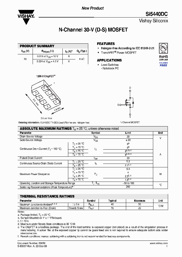 SI5440DC-T1-GE3_3390999.PDF Datasheet