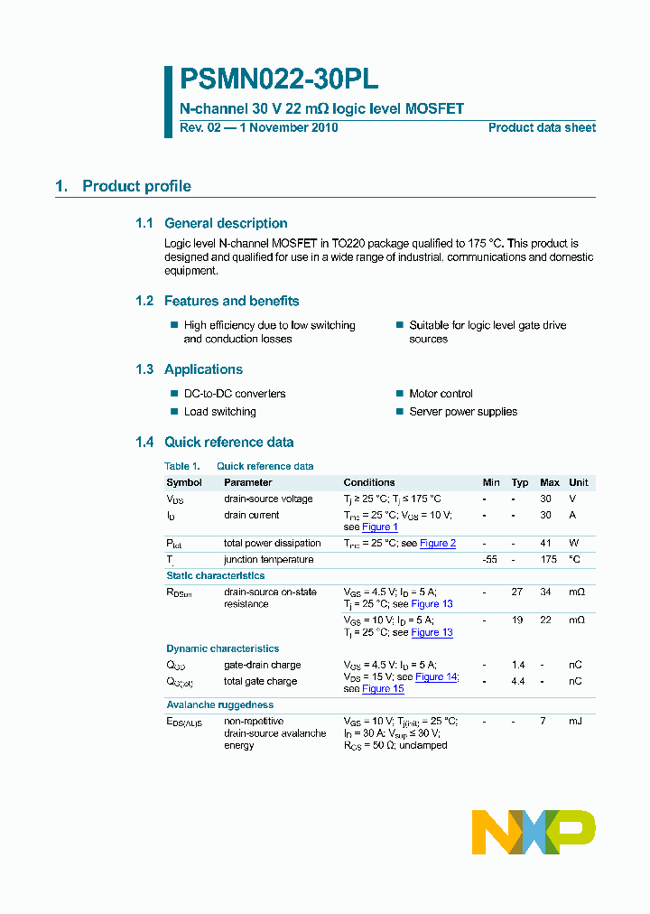 PSMN022-30PL_3399293.PDF Datasheet