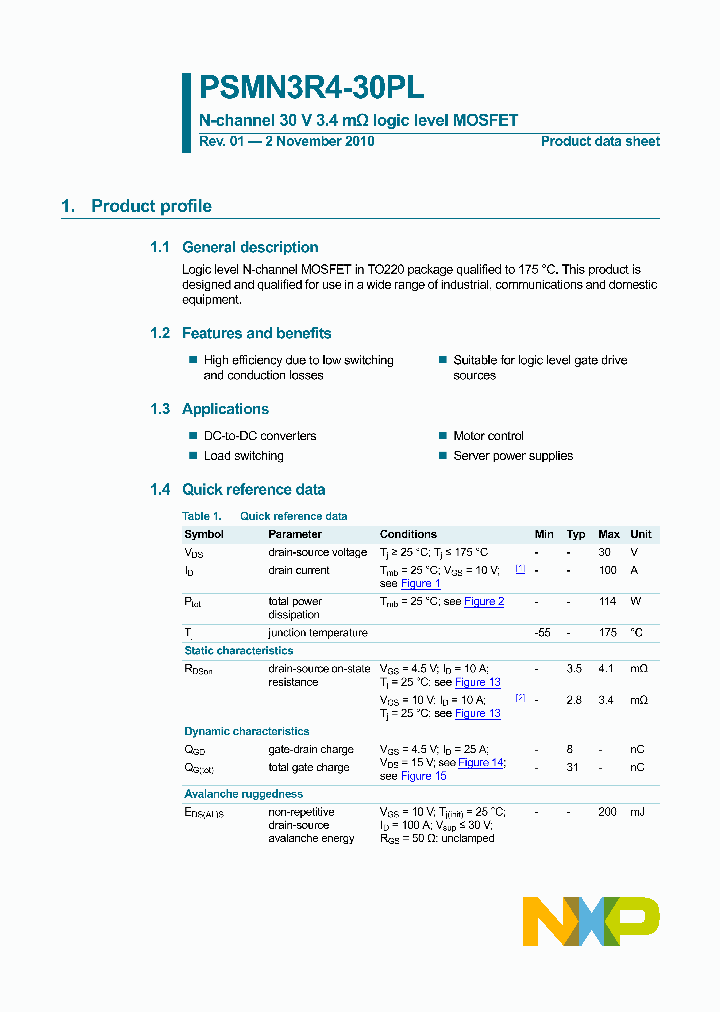 PSMN3R4-30PL_3398830.PDF Datasheet