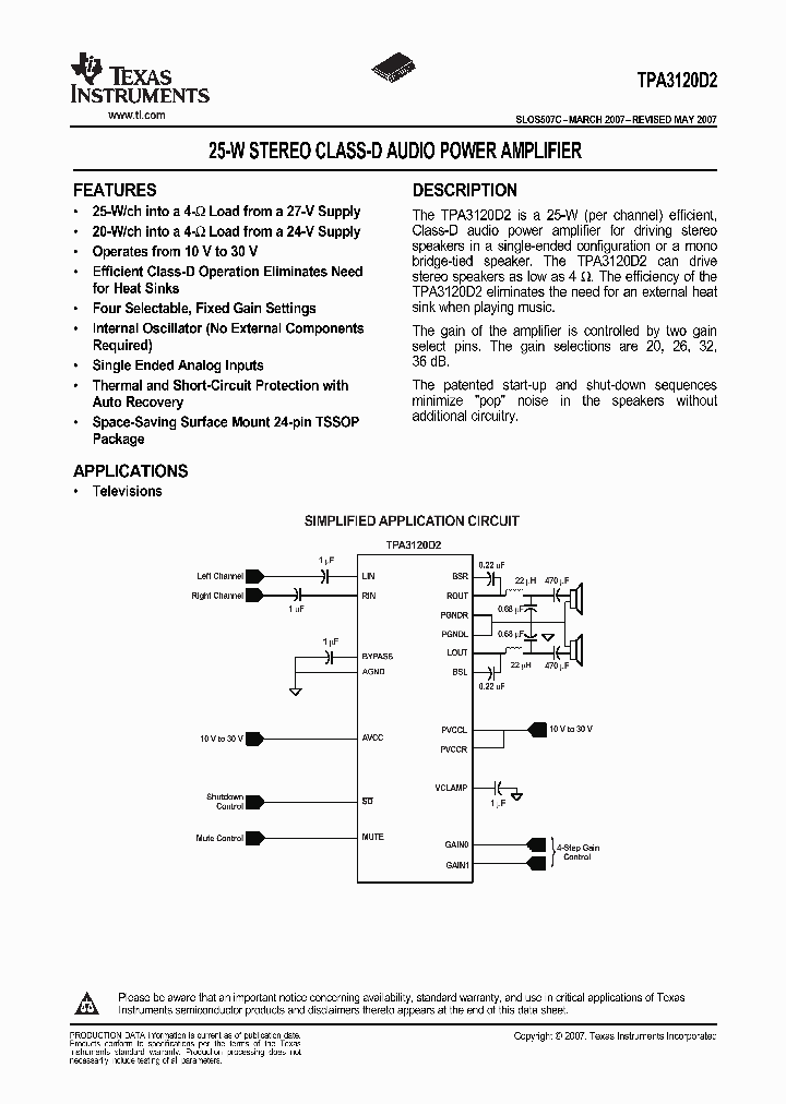 TPA3120D2PWP_3407596.PDF Datasheet