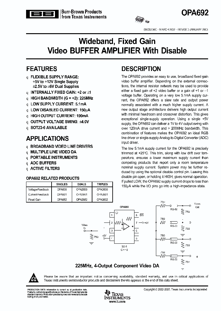 OPA692ID_3414368.PDF Datasheet