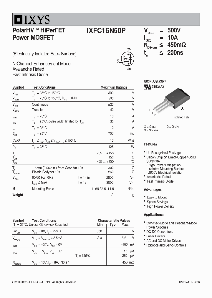 IXFC16N50P_3414474.PDF Datasheet