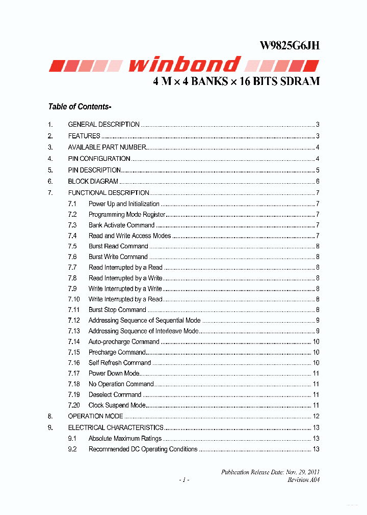 W9825G6JH_3426514.PDF Datasheet