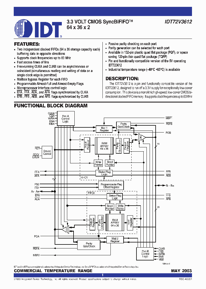 IDT72V3612L20PQF_3427417.PDF Datasheet