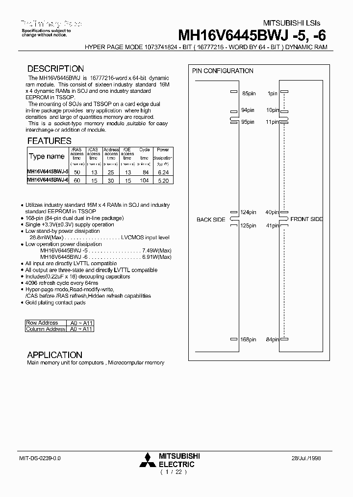 MH16V6445BWJ-5_3461766.PDF Datasheet