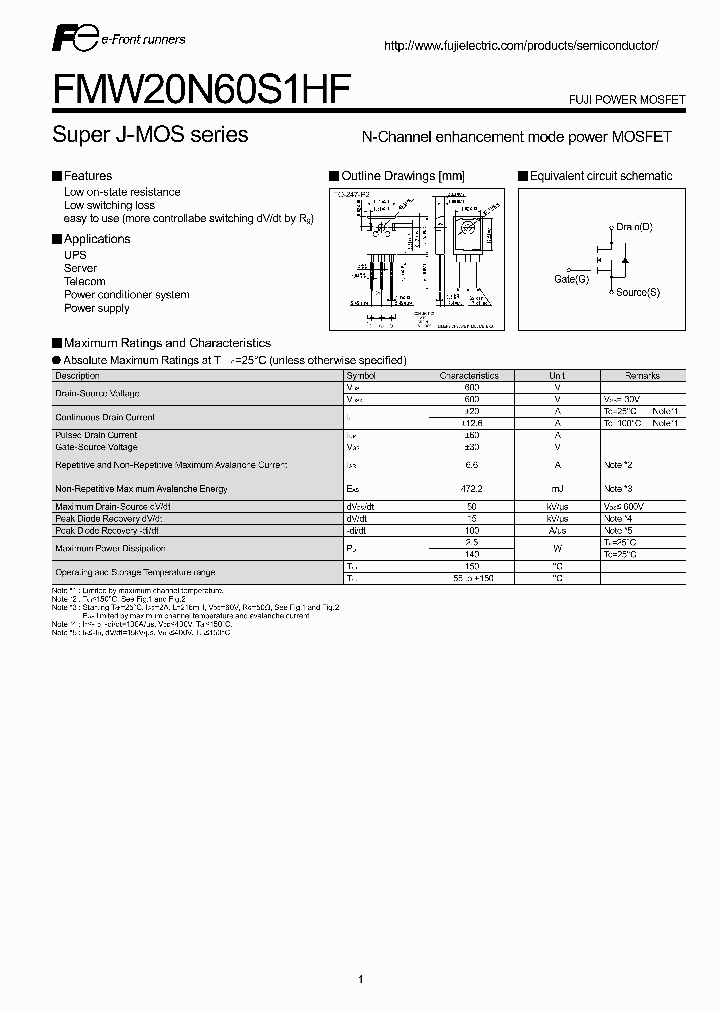 FMW20N60S1HF_3494383.PDF Datasheet