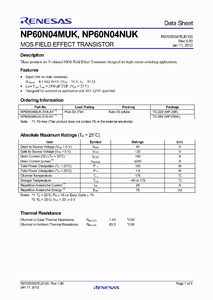 NP60N04MUK_3542037.PDF Datasheet
