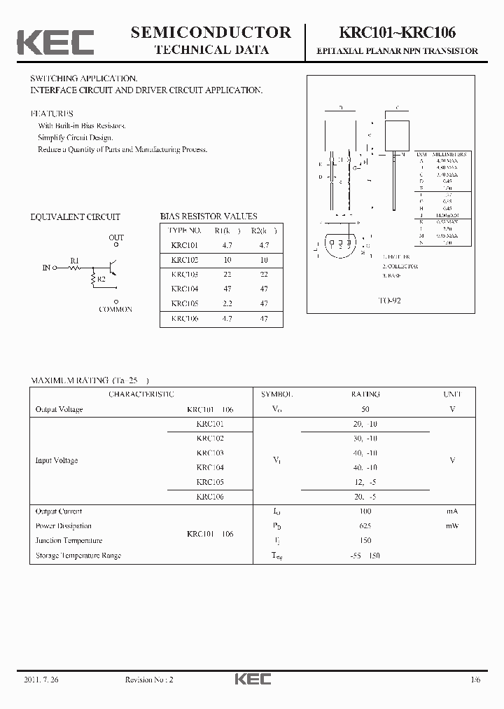 KRC106_3669299.PDF Datasheet