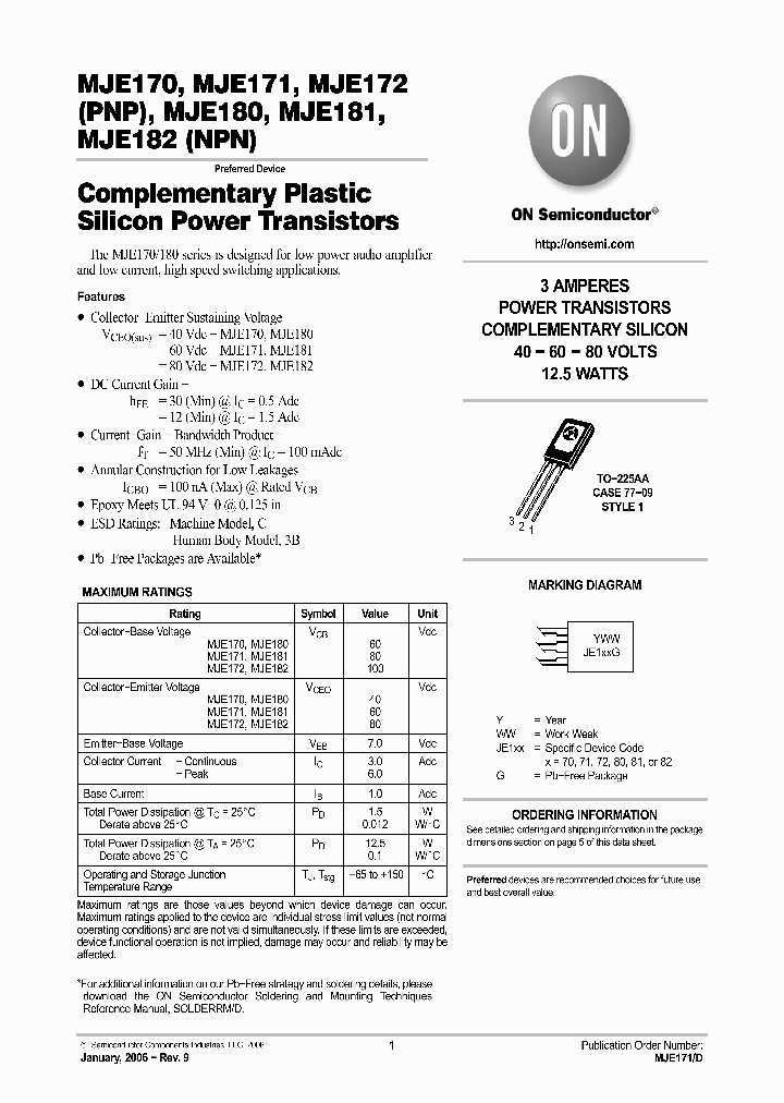 MJE170_3672277.PDF Datasheet