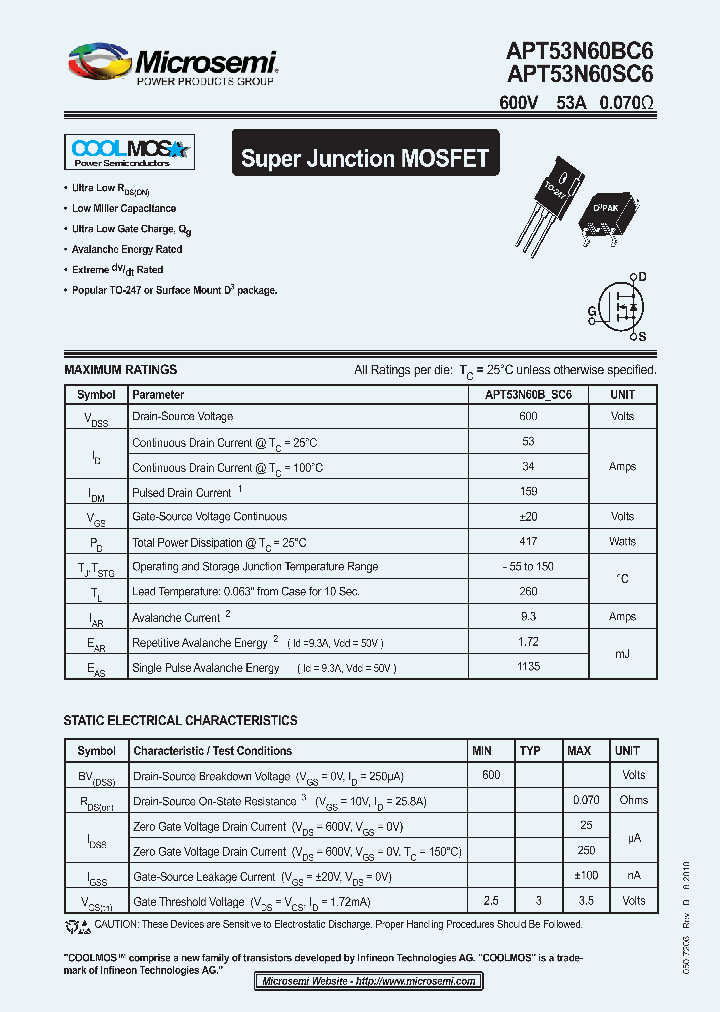 APT53N60BC6_3677513.PDF Datasheet
