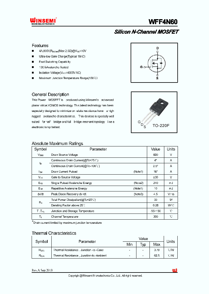 WFF4N60_3700459.PDF Datasheet