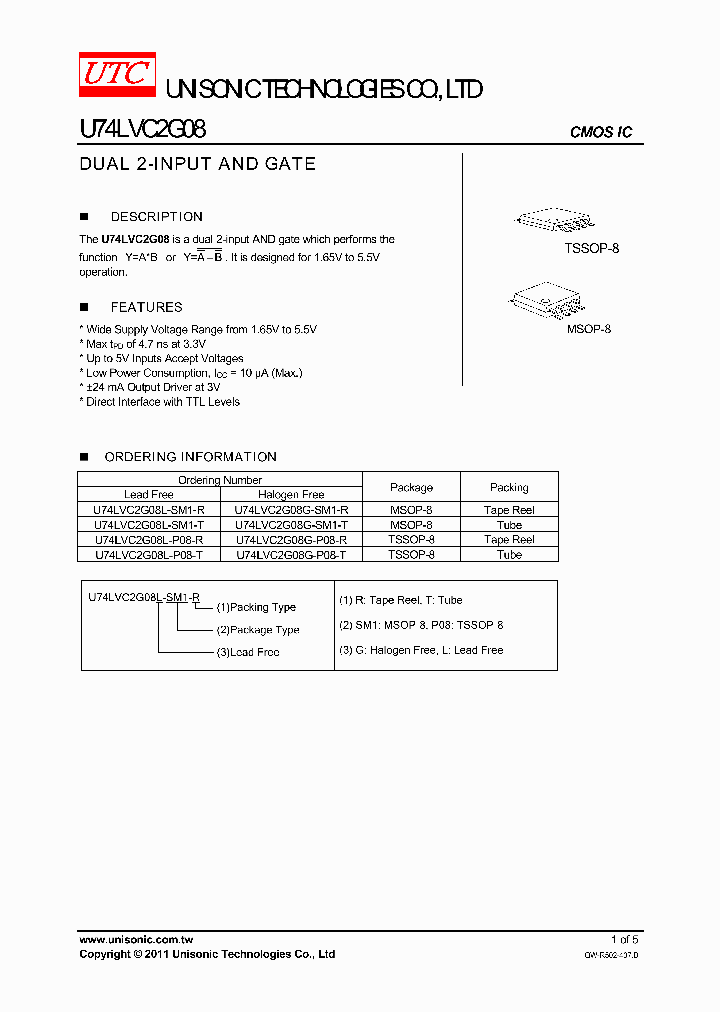 U74LVC2G08L-P08-R_3706383.PDF Datasheet