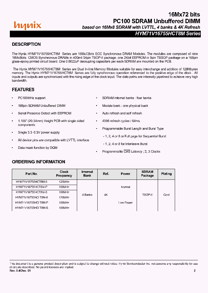 HYM71V16755HCLT8M-8_3706999.PDF Datasheet