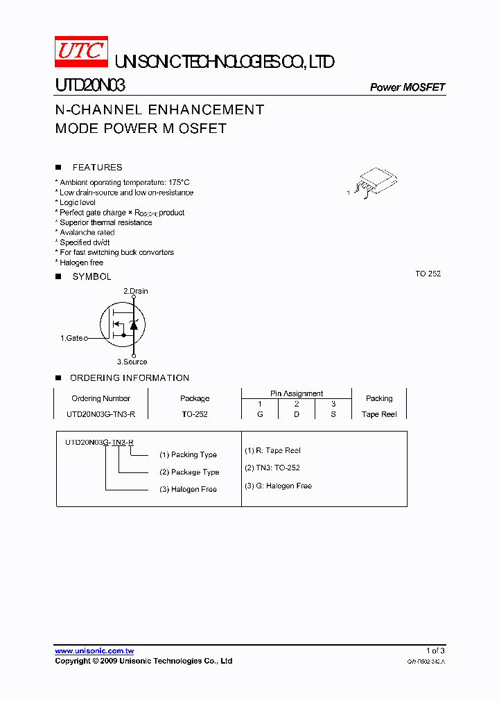 UTD20N03G-TN3-R_3714425.PDF Datasheet