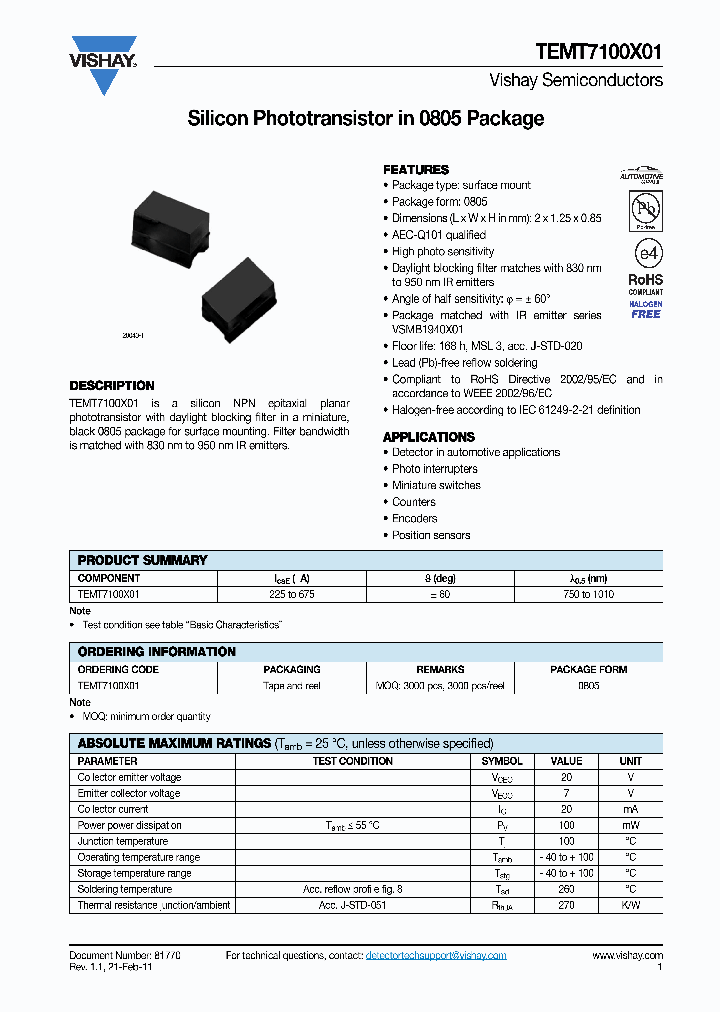 TEMT7100X01_3715197.PDF Datasheet