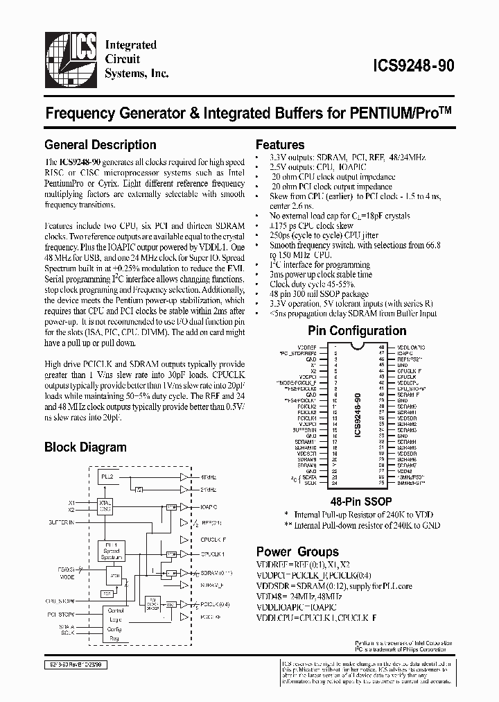 ICS9248YF-90_3750554.PDF Datasheet