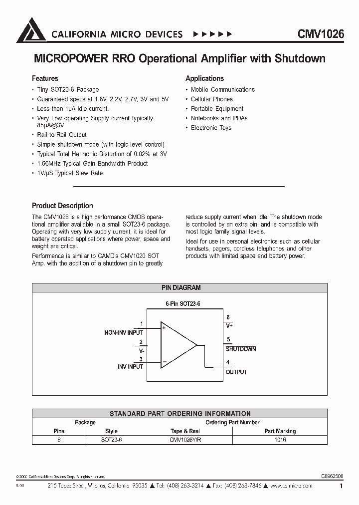 CMV1026YR_3755262.PDF Datasheet