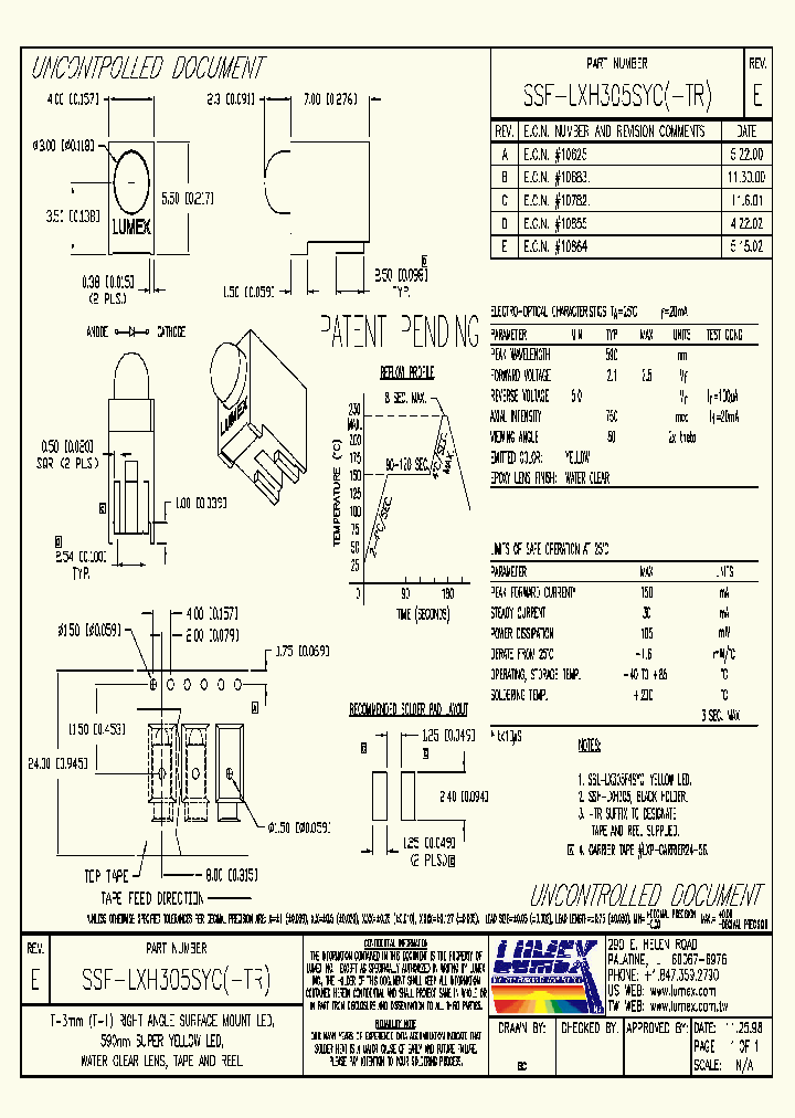 SSF-LXH305SYC-TR_3774065.PDF Datasheet