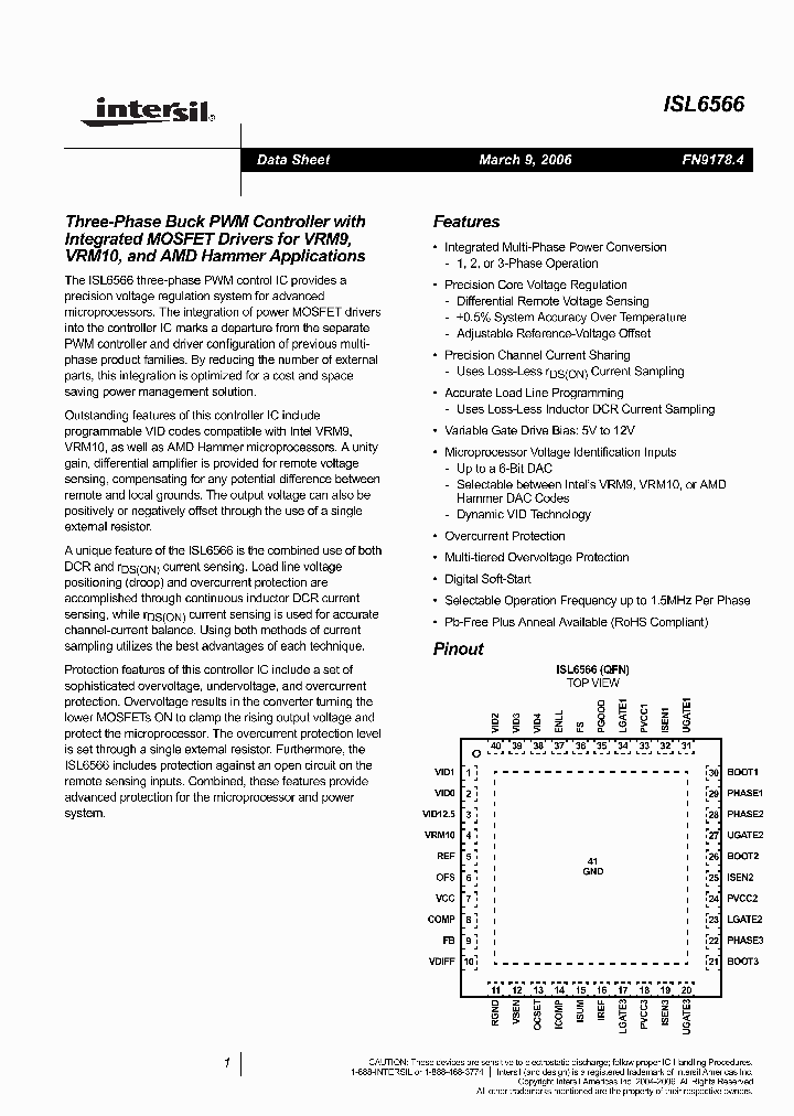 ISL6566CRZA-TR5184_3775397.PDF Datasheet