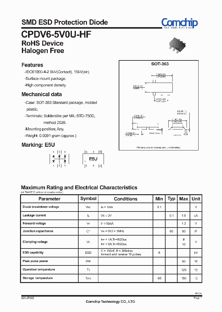 CPDV6-5V0U-HF_4015503.PDF Datasheet