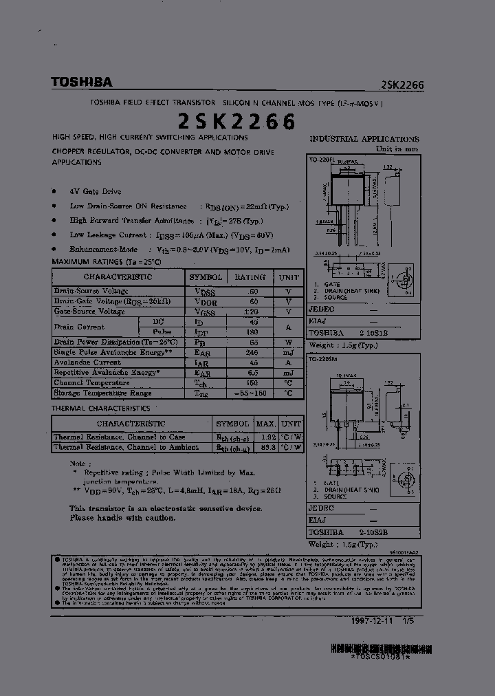 2SK2266TO-220FL_3797301.PDF Datasheet