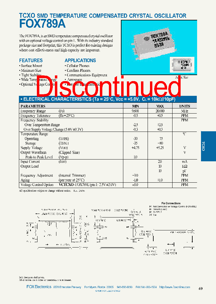 FOX789A-9600MHZ-PH_3800582.PDF Datasheet