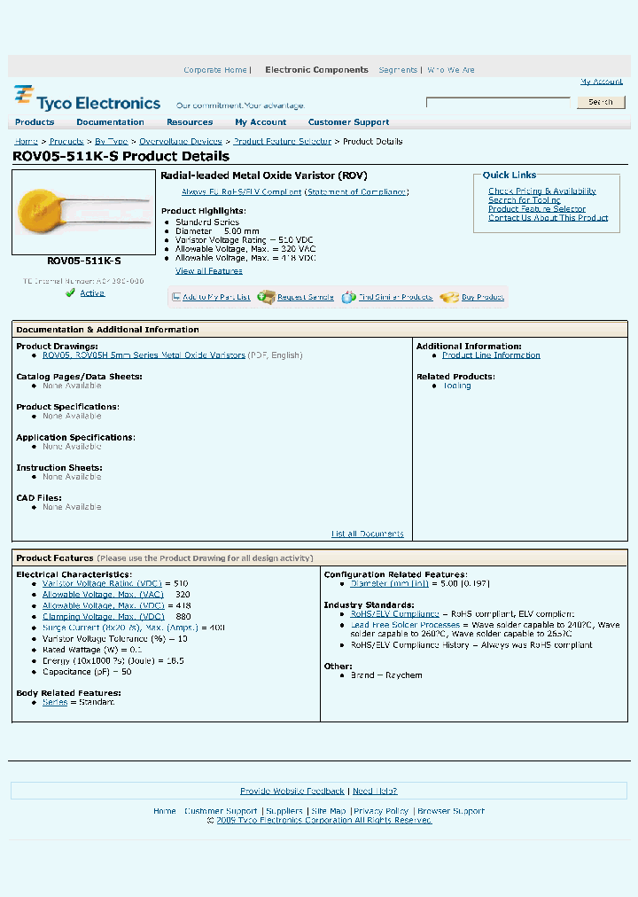 ROV05-511K-S_3818866.PDF Datasheet