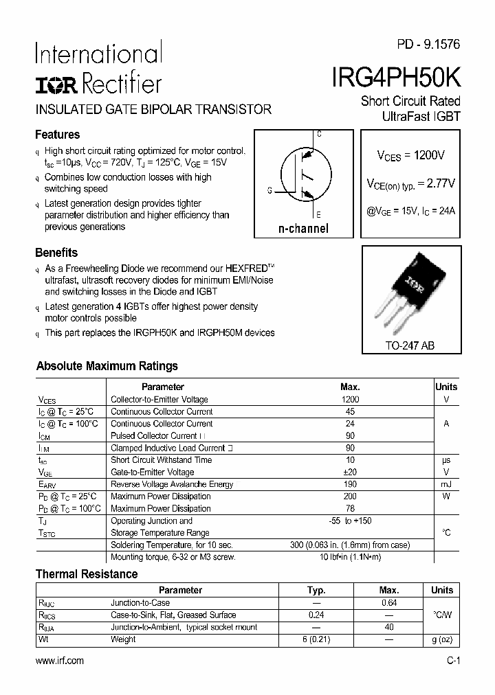 IRG4PH50K_4059063.PDF Datasheet