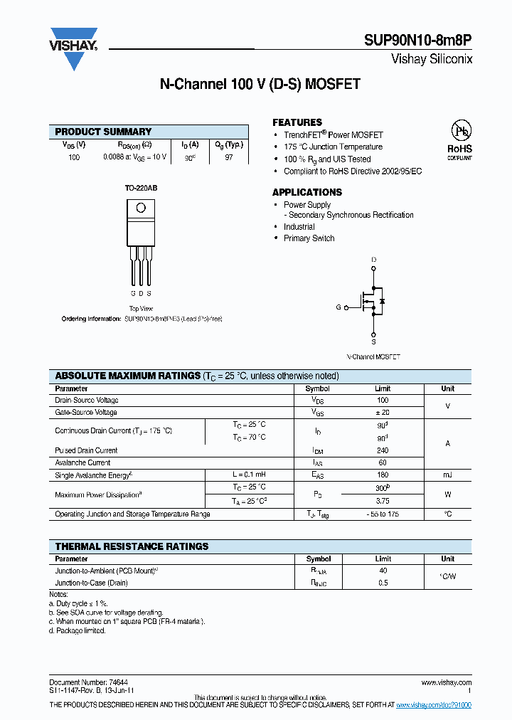 SUP90N10-8M8P-E3_3834486.PDF Datasheet