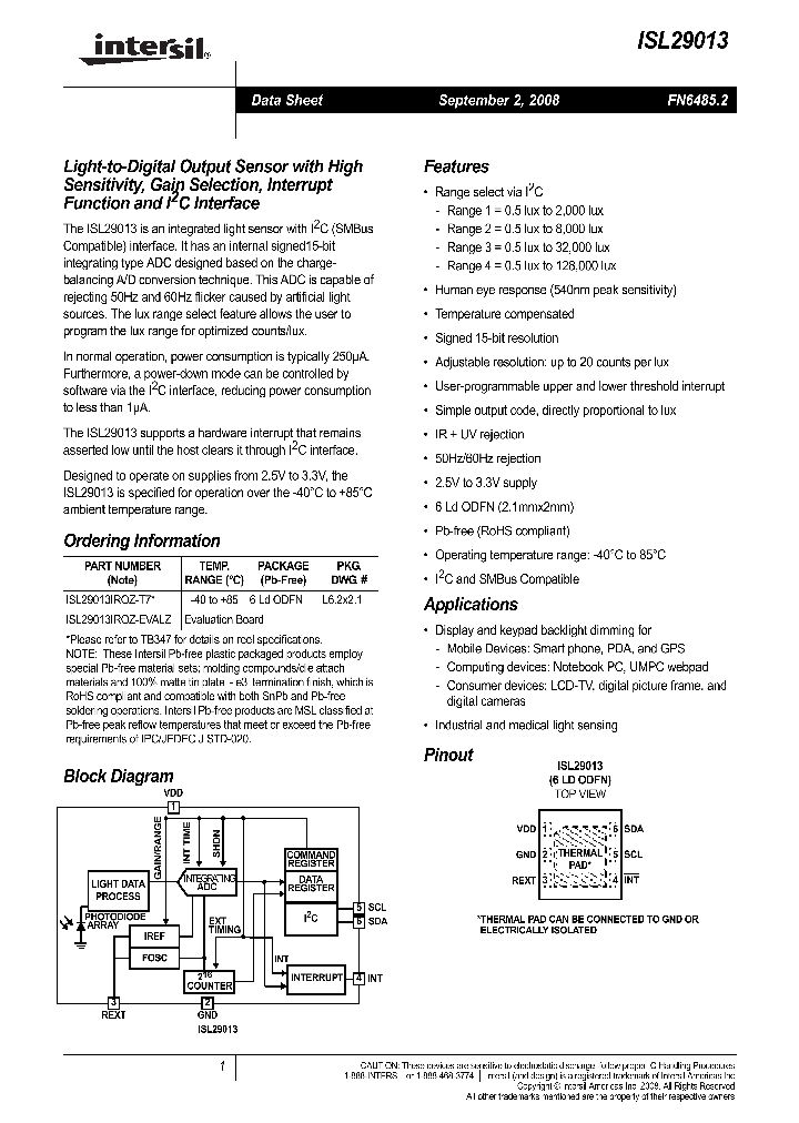 ISL29013IROZ-T7_3843415.PDF Datasheet