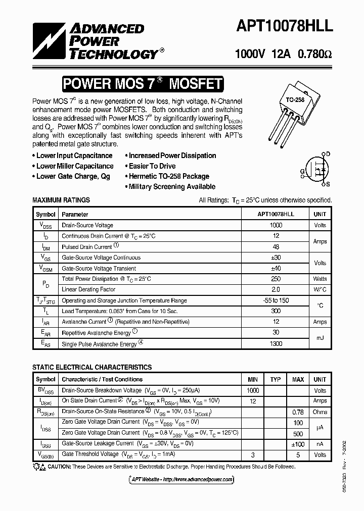 APT10078HLL_3844584.PDF Datasheet