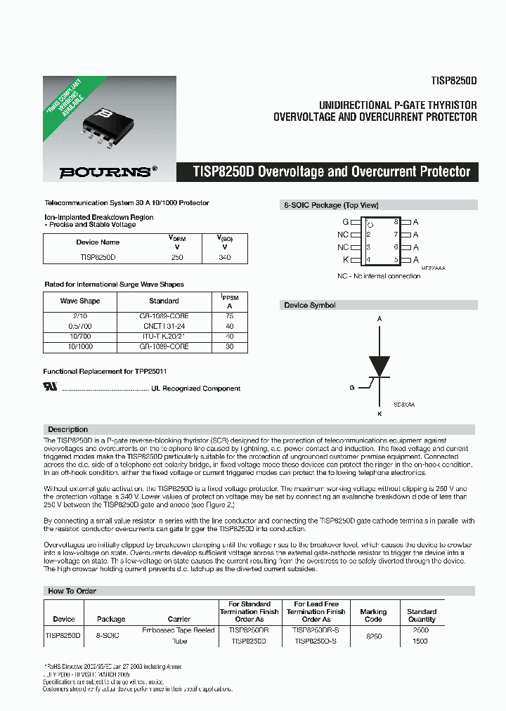 TISP8250DR_3861166.PDF Datasheet