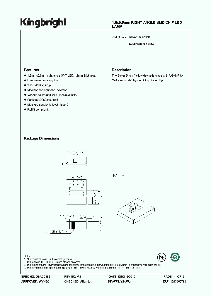 KPA-1606SYCK_3863403.PDF Datasheet