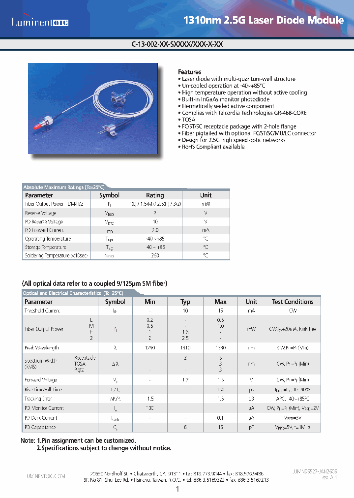 C-13-002-PB-SSC2APC_3864514.PDF Datasheet