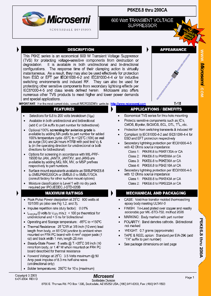 MSPP6KE75AE3TR_3888792.PDF Datasheet