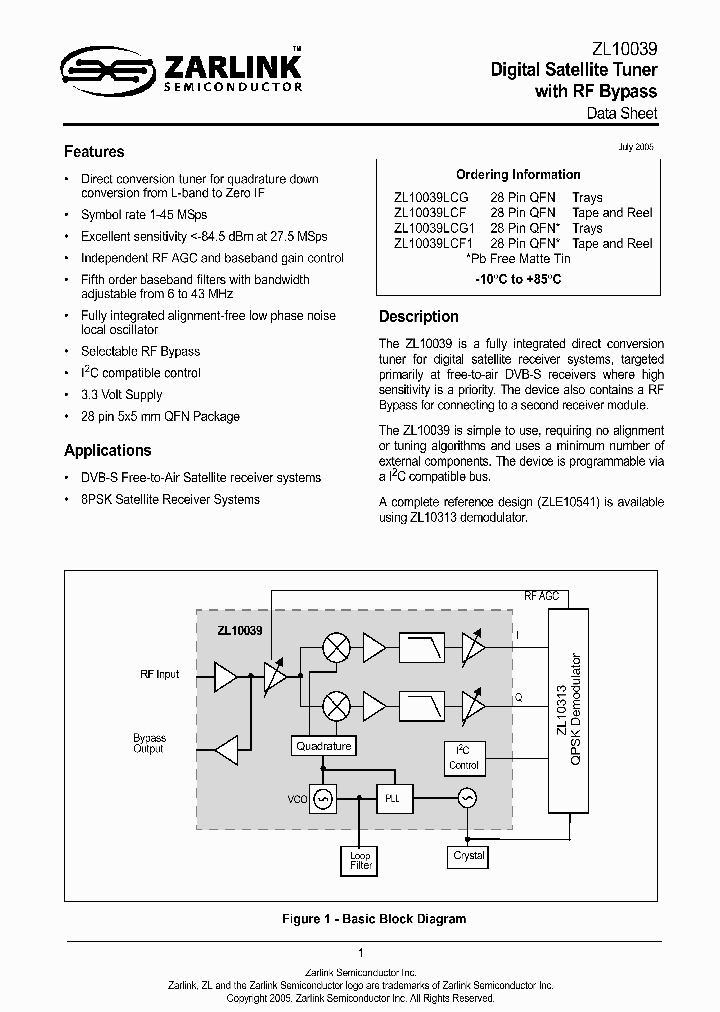 ZL10039LCG_3889846.PDF Datasheet