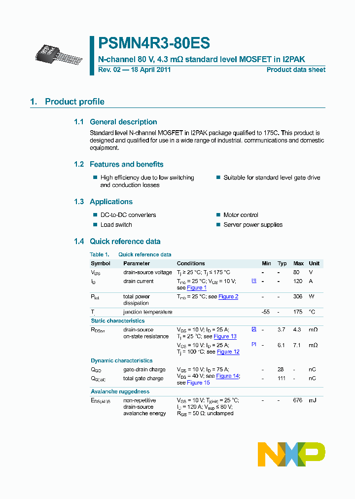 PSMN4R3-80ES_3894534.PDF Datasheet