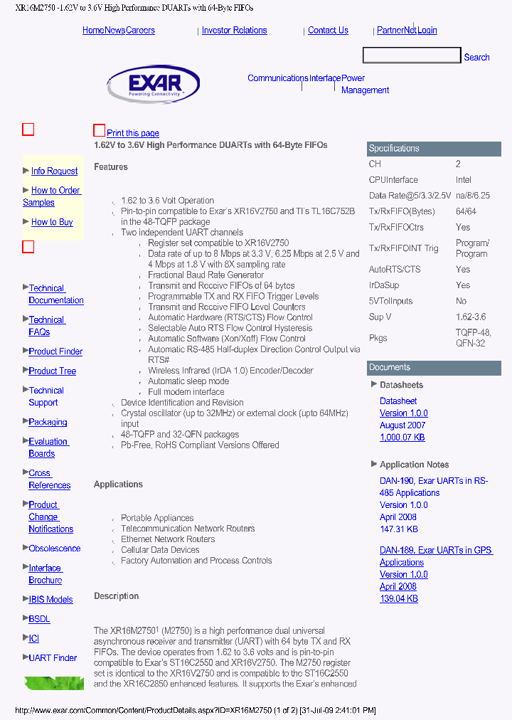 XR16M2750IM48_3906884.PDF Datasheet