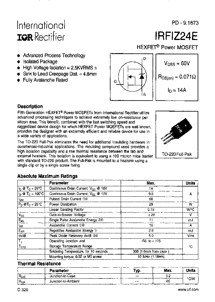 IRFIZ24E-108PBF_3911375.PDF Datasheet