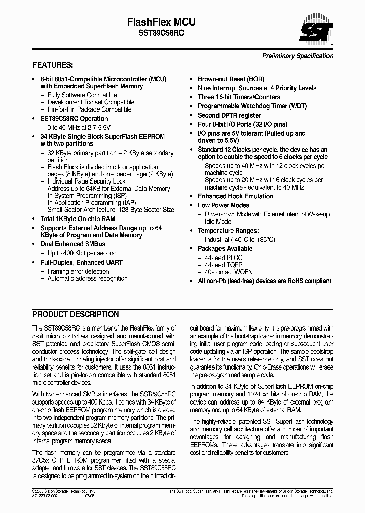 SST89C58RC-40-I-QIF_3912404.PDF Datasheet
