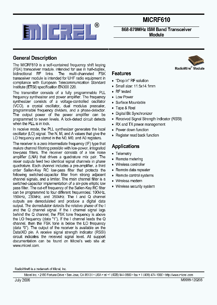 MICRF610_4160840.PDF Datasheet