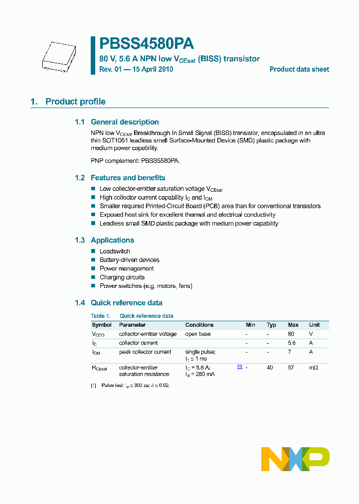 PBSS4580PA_3932018.PDF Datasheet