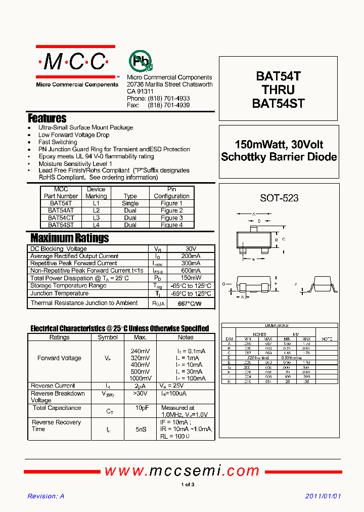 BAT54T_4171999.PDF Datasheet