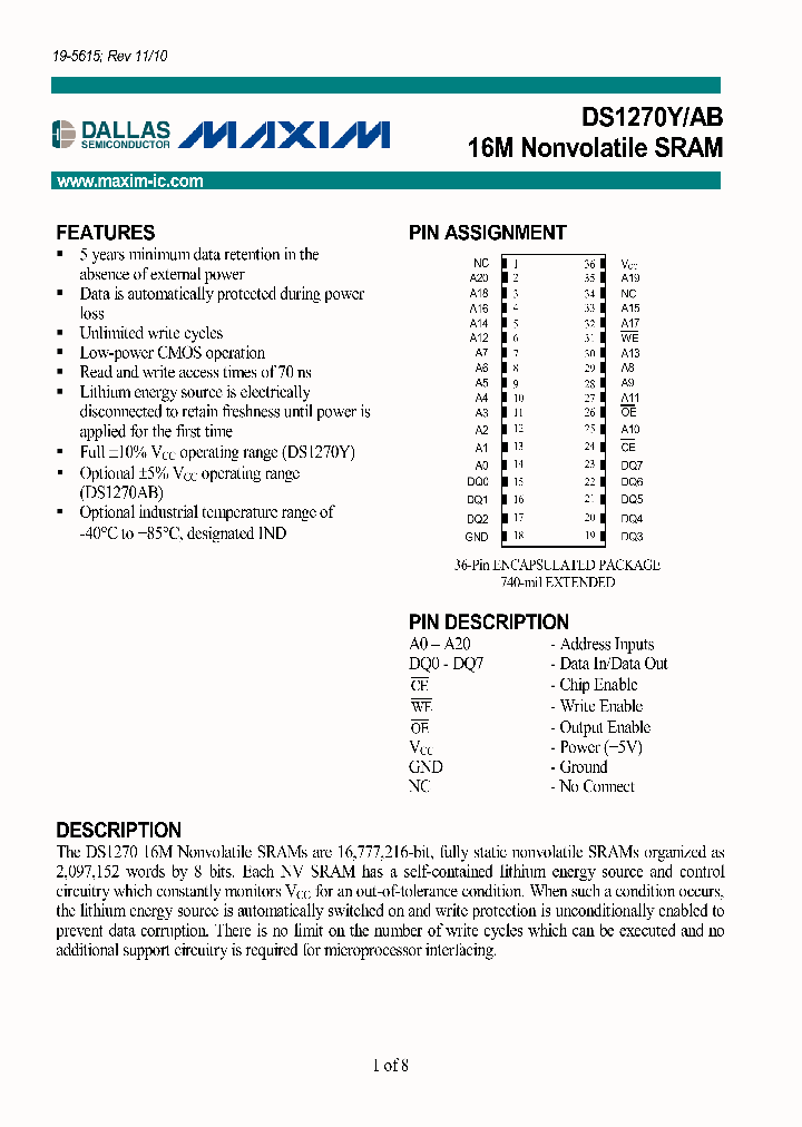 DS1270AB-70IND_3990940.PDF Datasheet