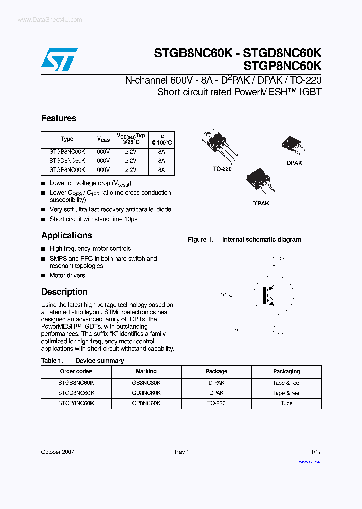 STGB8NC60K_4182229.PDF Datasheet